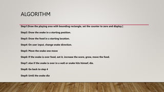 Snake Game using computer graphics in c and c++ | PPTX