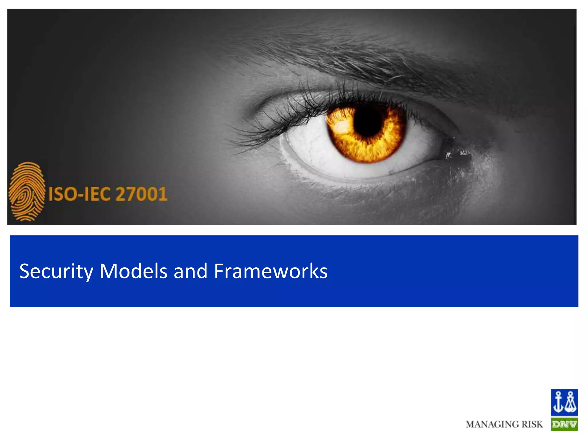 Security Models and Frameworks
 