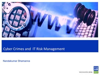 Cyber Crimes and  IT Risk Management   Nandakumar Shamanna 