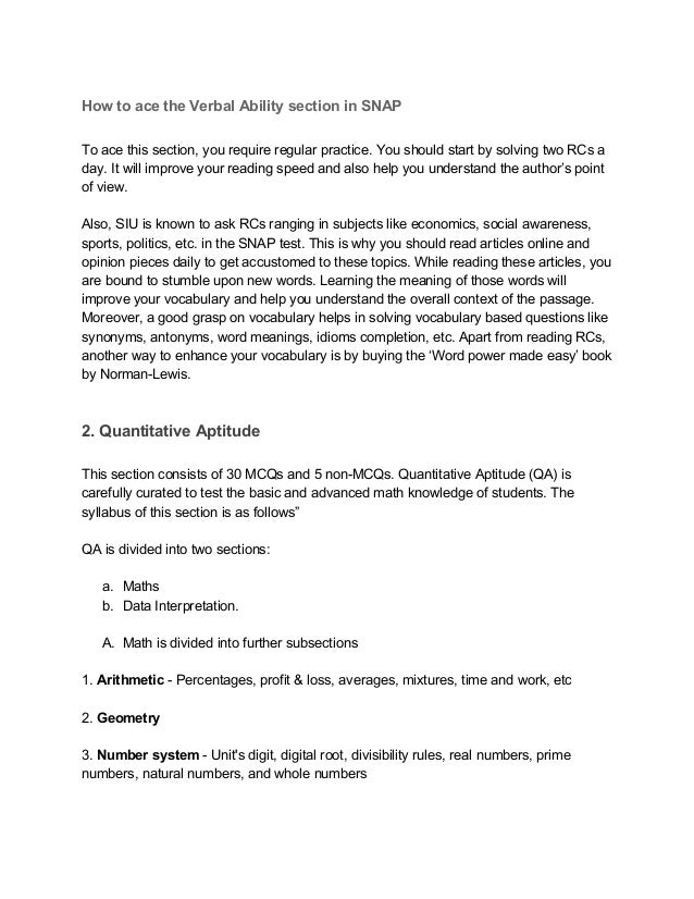 Snap A complete overview of the snap exam