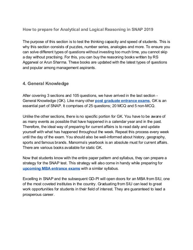 Snap A complete overview of the snap exam