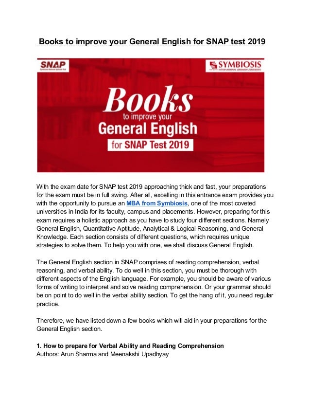 SNAP Books to Improve Your General English for SNAP Test 2019