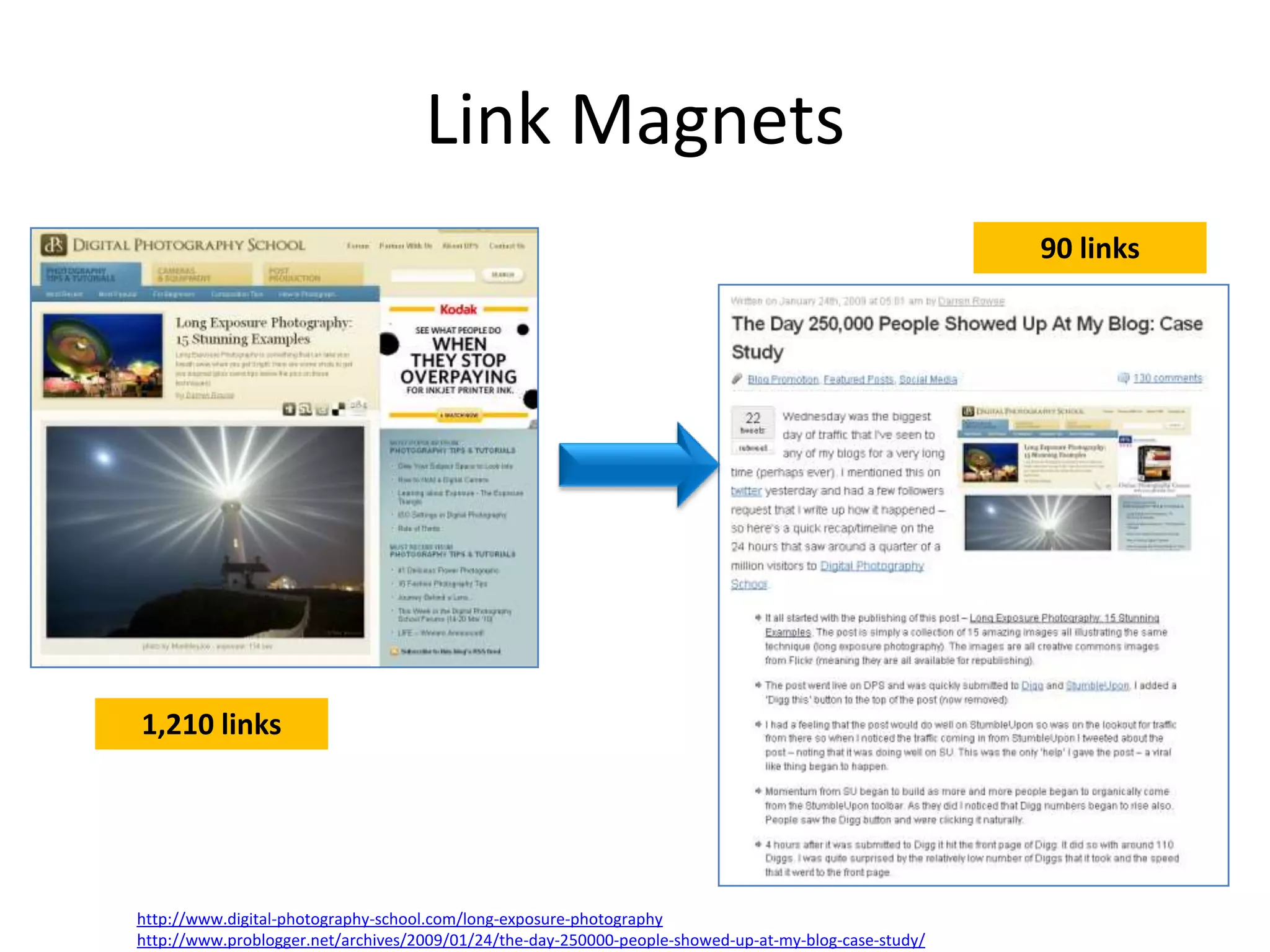 Link Magnets
                                                                                                       90 links




1,210 links




http://www.digital-photography-school.com/long-exposure-photography
http://www.problogger.net/archives/2009/01/24/the-day-250000-people-showed-up-at-my-blog-case-study/
 