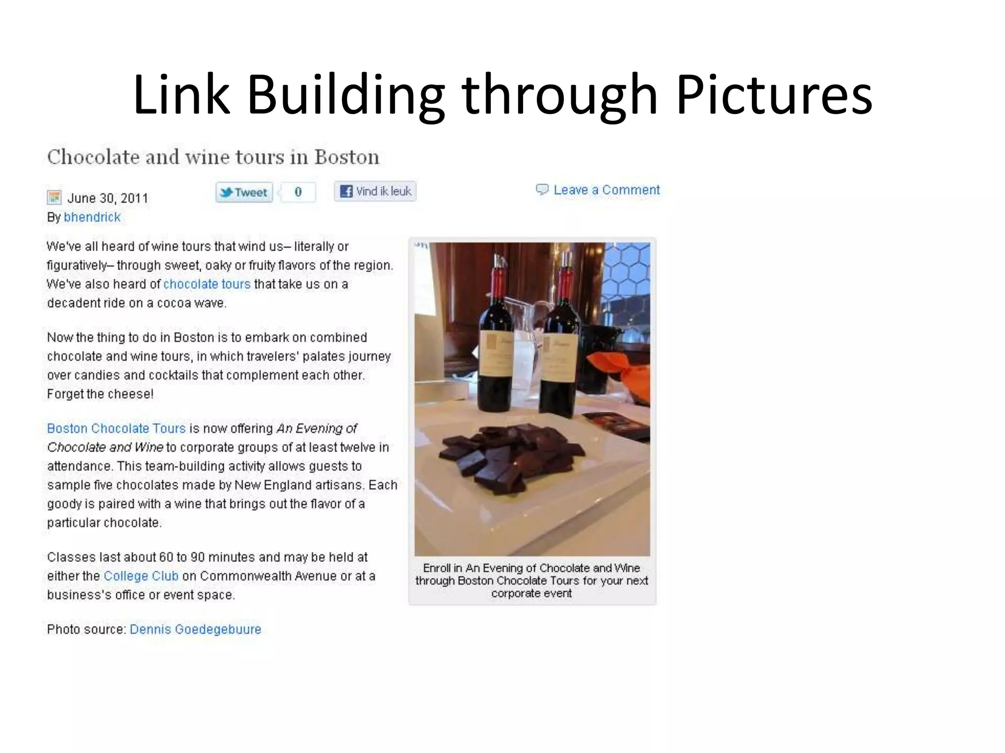 Link Building through Pictures
 