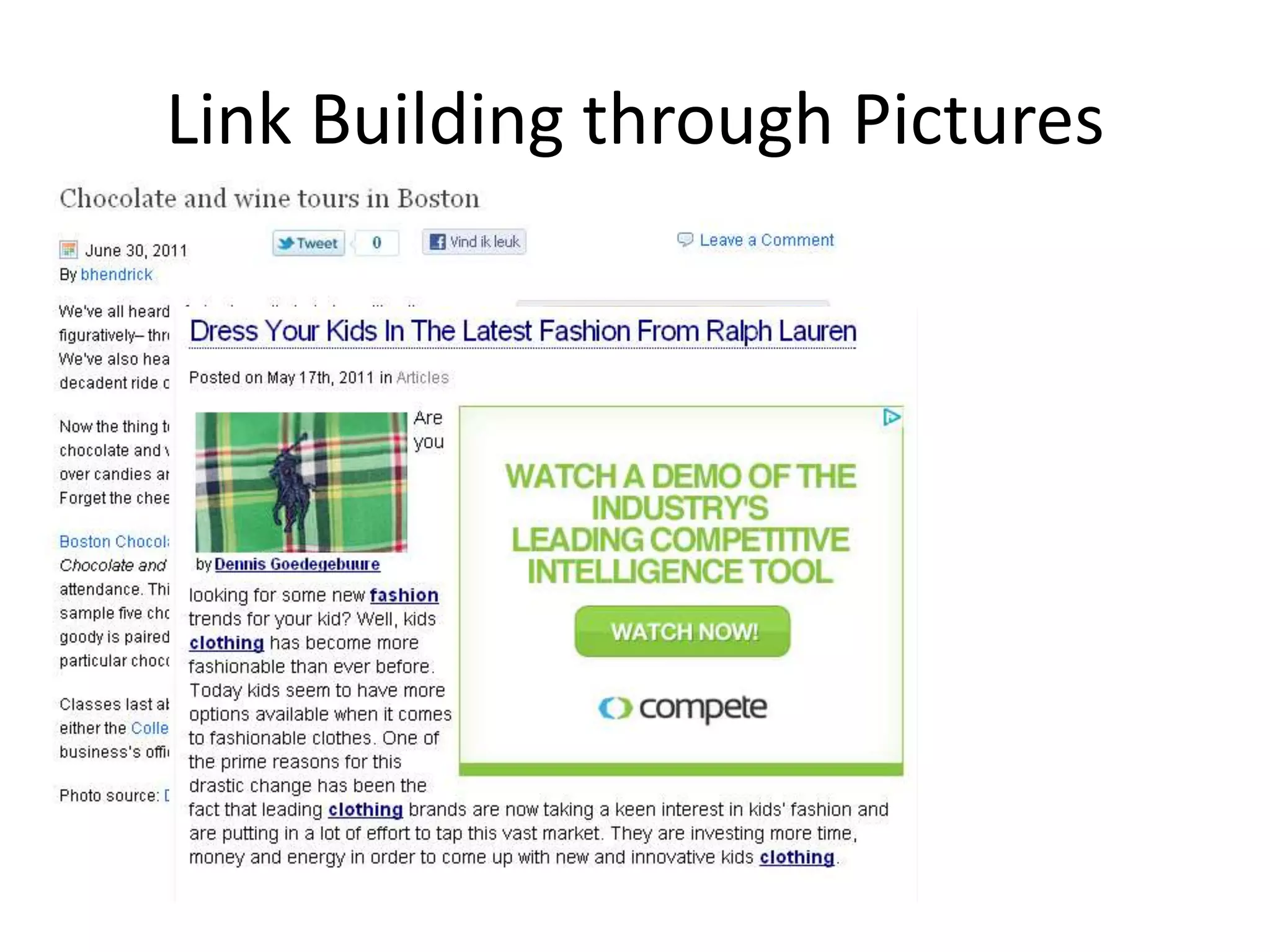 Link Building through Pictures
 