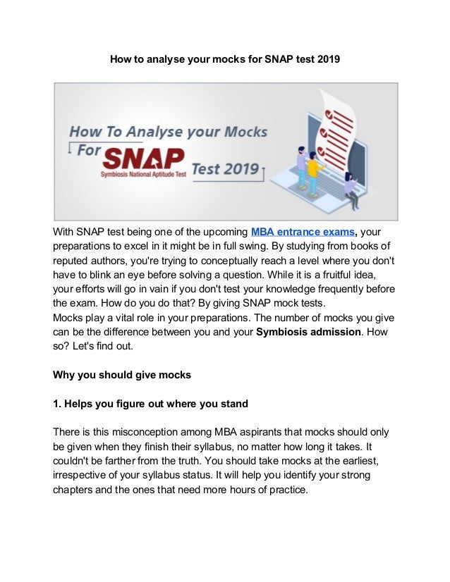 How to analyse mocks for snap test 2019