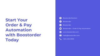 Boostorder - Order & Pay Automation For Brand & Distributors | PDF