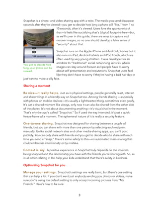 Parents Guide to Snapchat - Connect Safely Org | PDF