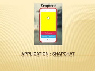 APPLICATION : SNAPCHAT
 