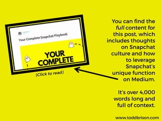 Your Complete Snapchat Playbook