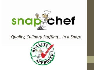 Quality, Culinary Staffing… In a Snap!
 