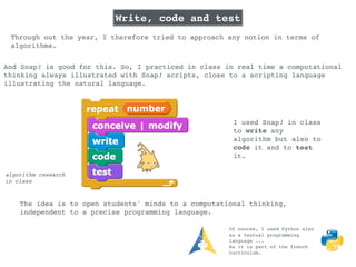 Snap!, a powerful tool for studying algorithms in high school | PDF ...