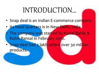 SNAPDEAL BUSINESS AND OPERATION | PPTX
