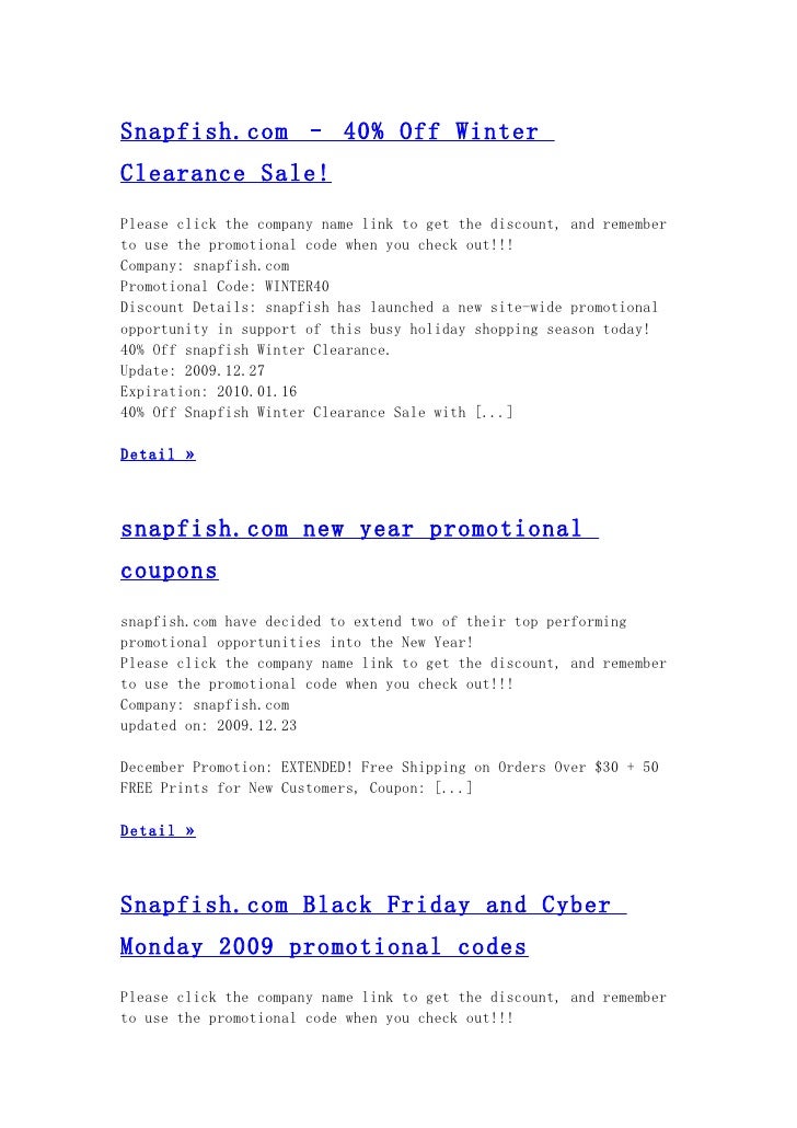 snapfish promo codes