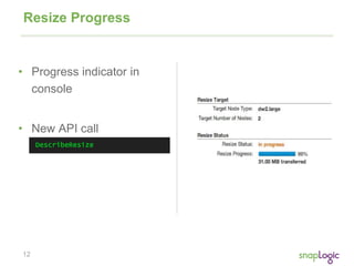 12
Resize Progress
• Progress indicator in
console
• New API call
 