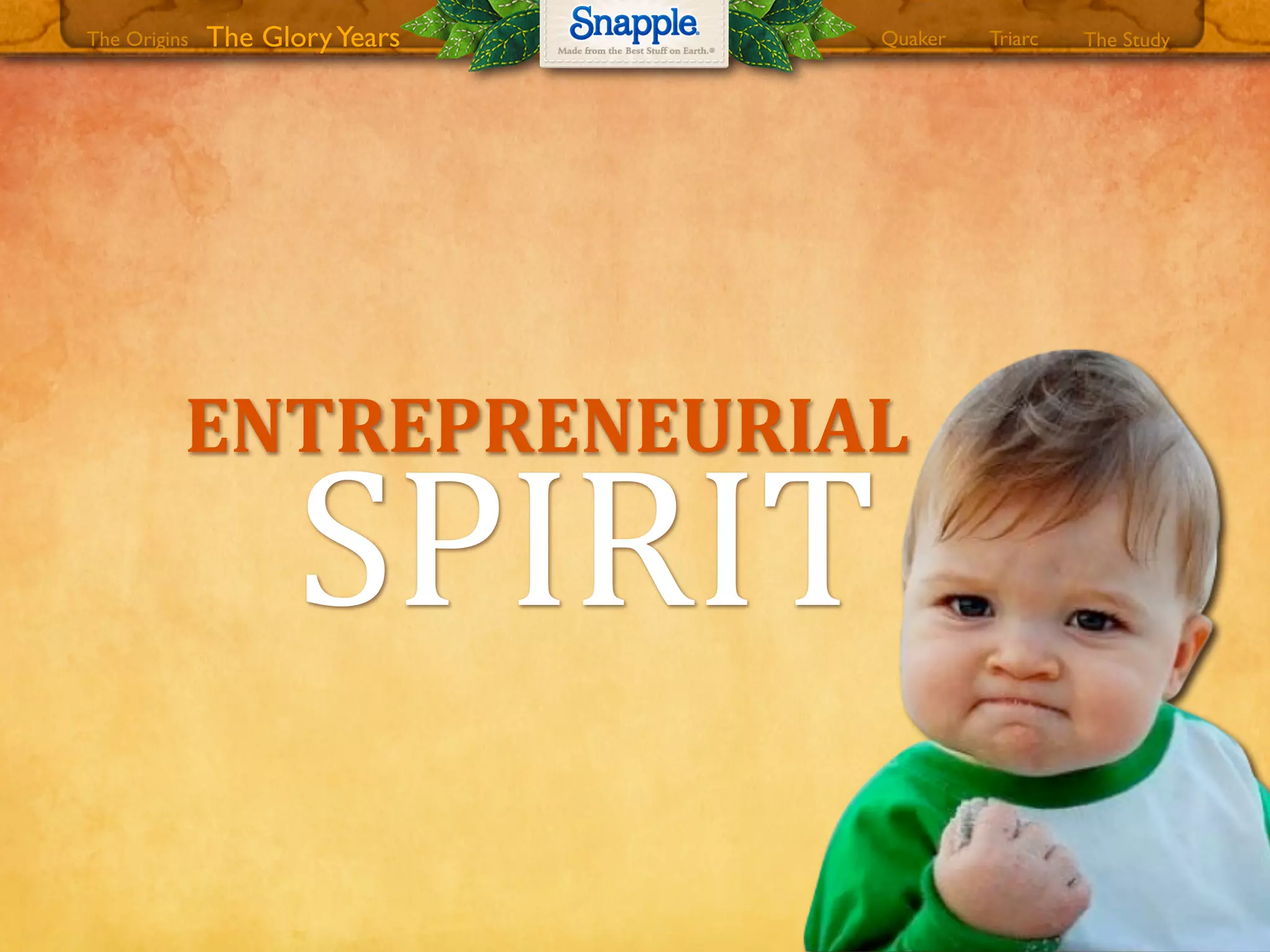ENTREPRENEURIAL
SPIRIT
The GloryYears Quaker The StudyTriarcThe Origins
 