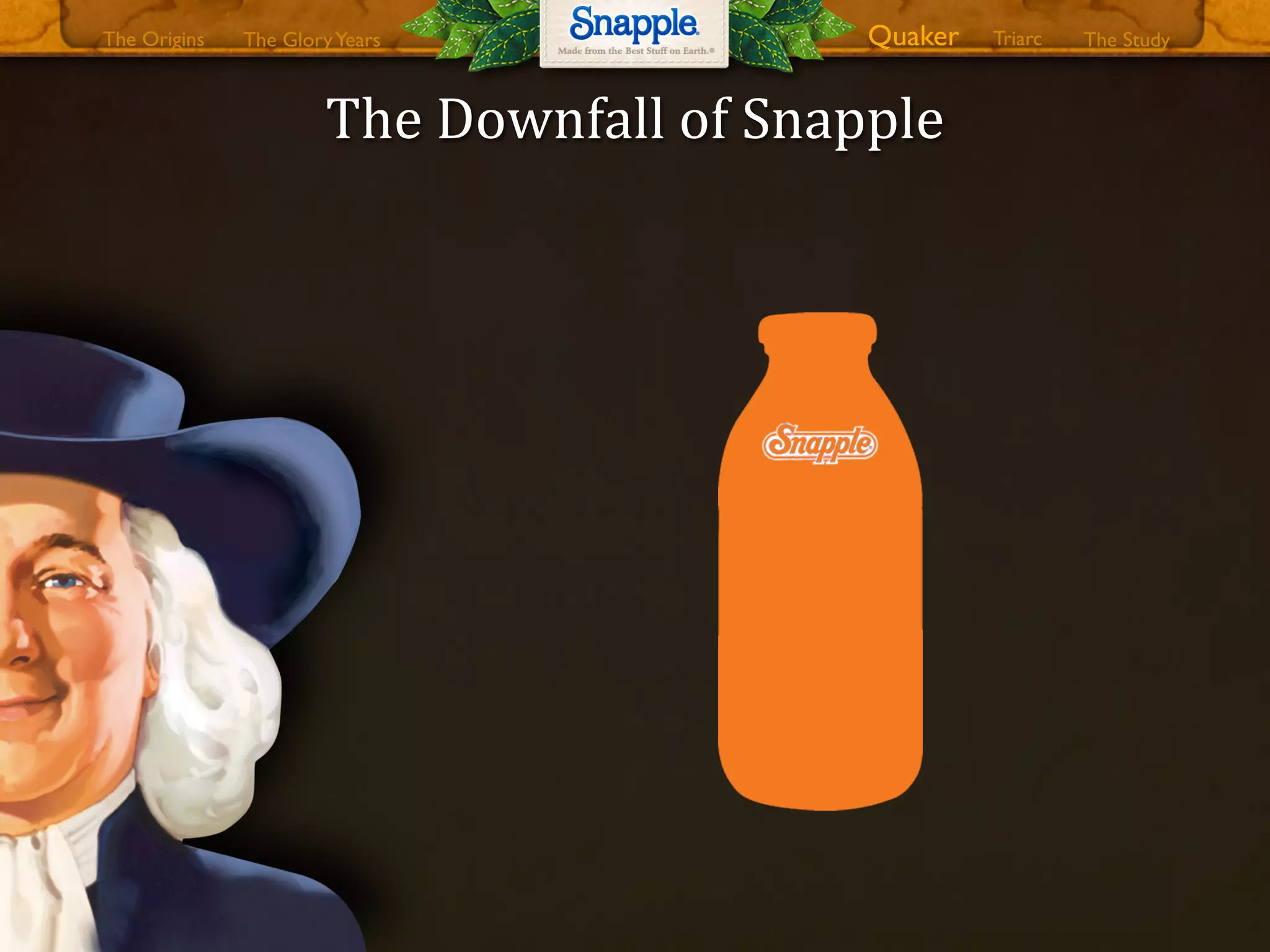 The0Downfall0of0Snapple
The GloryYears Quaker The StudyTriarcThe Origins
 