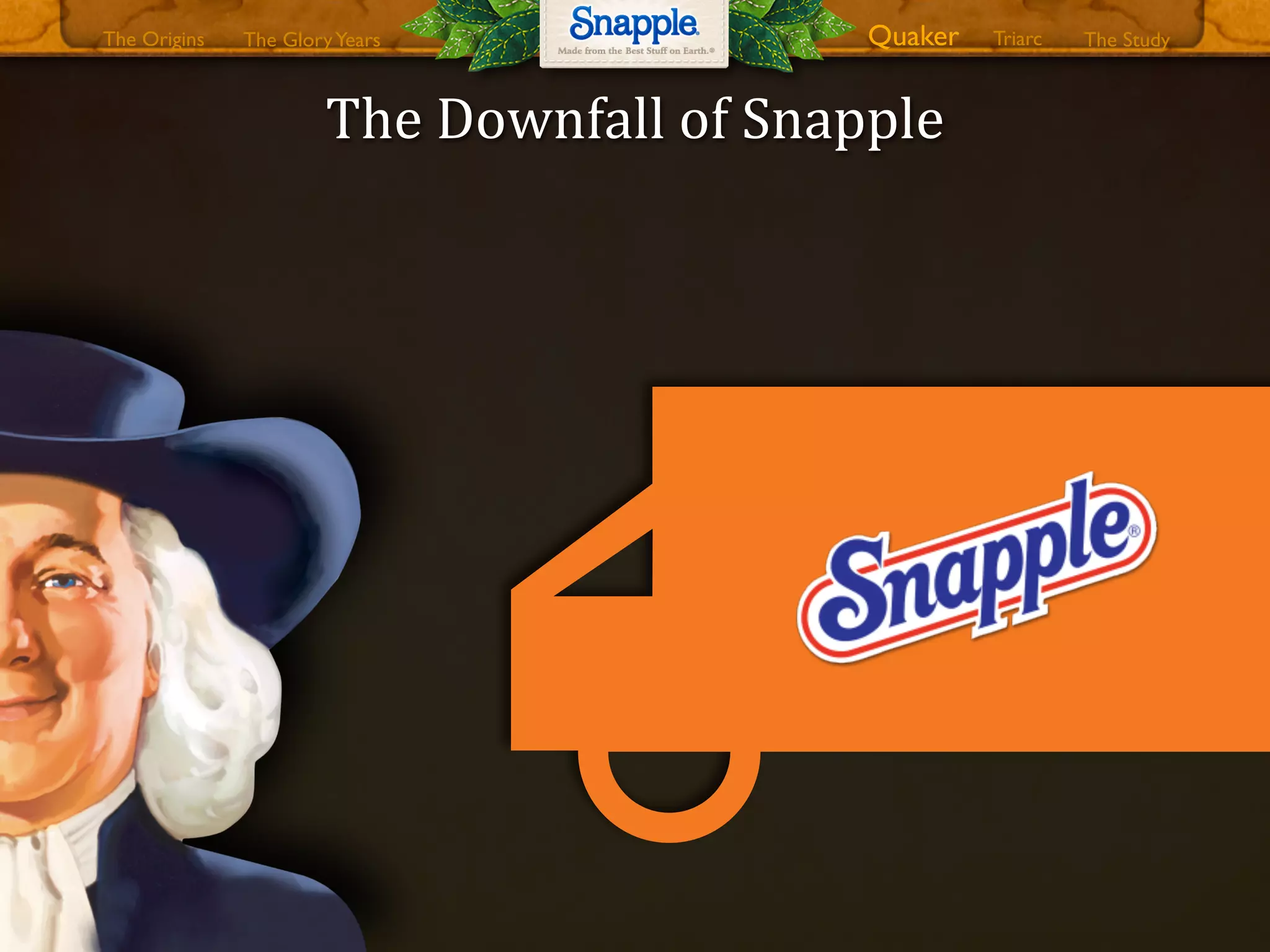 The0Downfall0of0Snapple
The GloryYears Quaker The StudyTriarcThe Origins
 