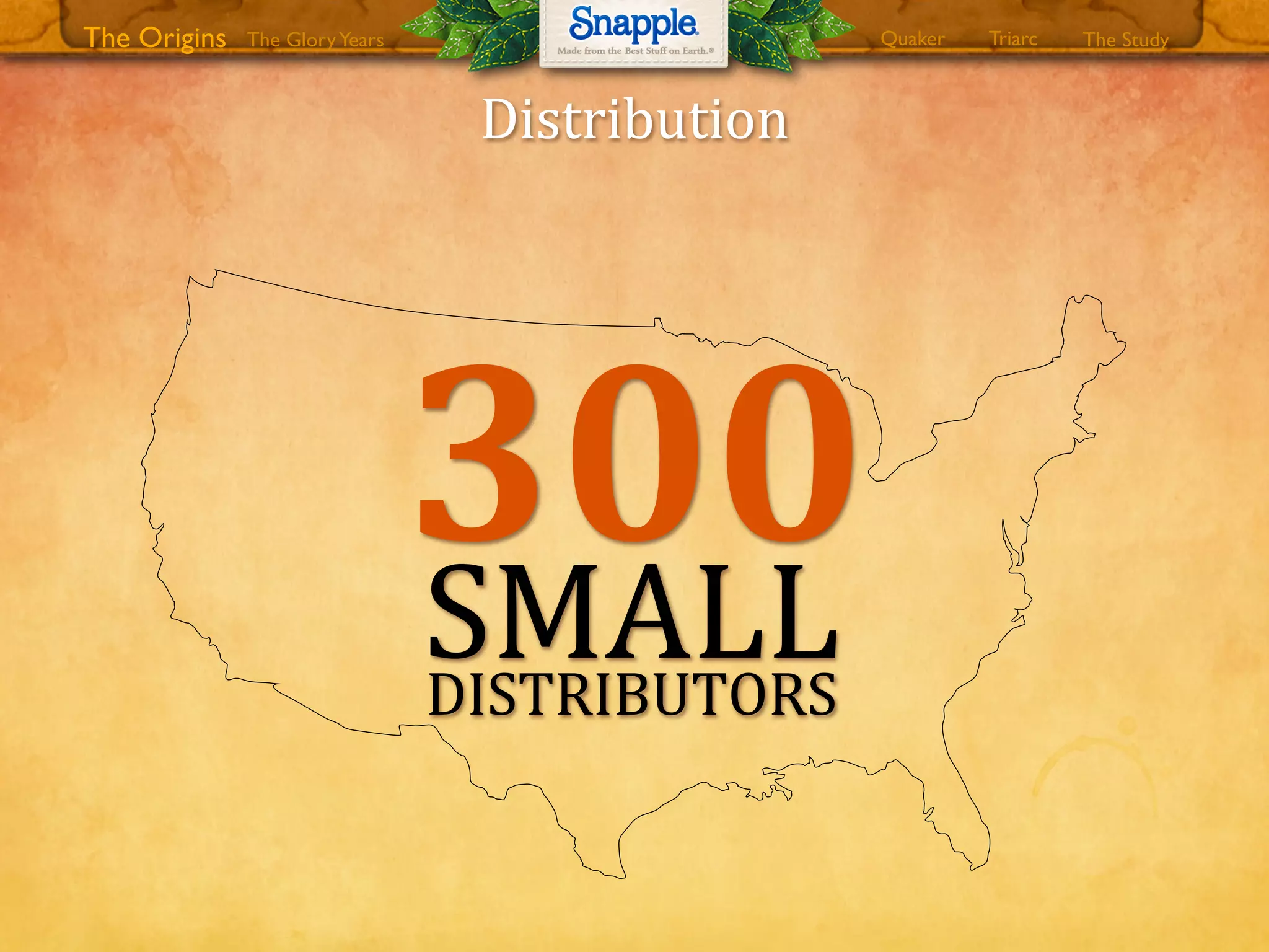 300SMALLDISTRIBUTORS
Distribution
The GloryYears Quaker The StudyTriarcThe Origins
 
