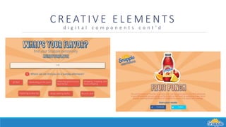 C R E AT I V E E L E M E N T S
d i g i t a l c o m p o n e n t s c o n t ’ d
 