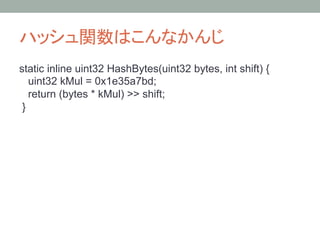 static inline uint32 HashBytes(uint32 bytes, int shift) {
   uint32 kMul = 0x1e35a7bd;
   return (bytes * kMul) >> shift;
 }

 