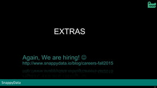SnappyData
26
SnappyData
26
Again, We are hiring! 
http://www.snappydata.io/blog/careers-fall2015
EXTRAS
 
