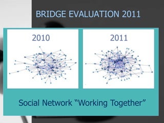 BRIDGE EVALUATION 2011
Social Network “Working Together”
2010 2011
 