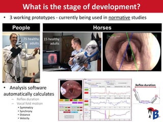 What is the stage of development?
• 3 working prototypes - currently being used in normative studies
• Analysis software
a...