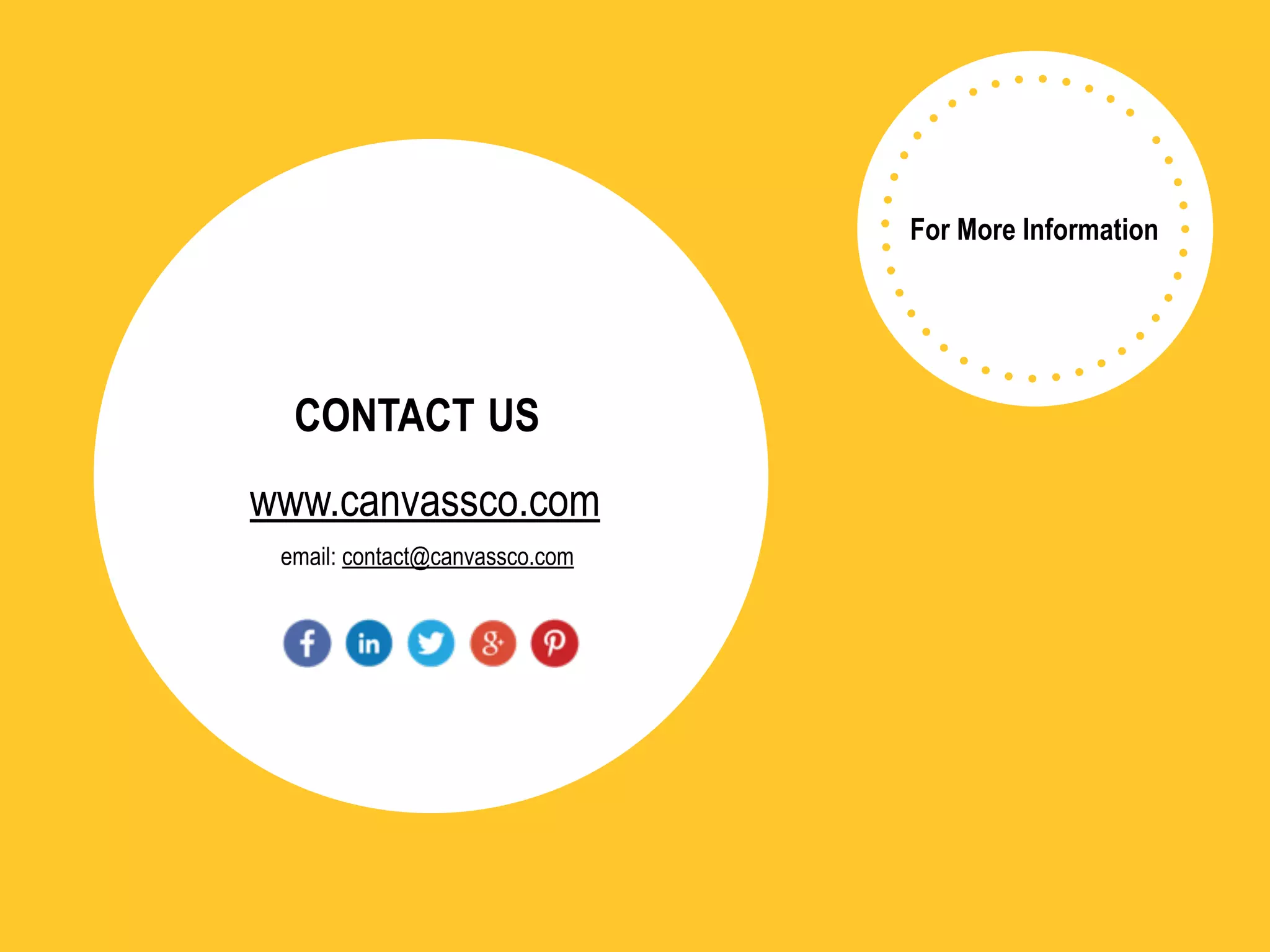 CONTACT US
email: contact@canvassco.com
www.canvassco.com
For More Information
 