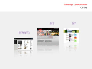 Marketing & Communications
                                    Online




            B2B            B2C



INTRANETS
 