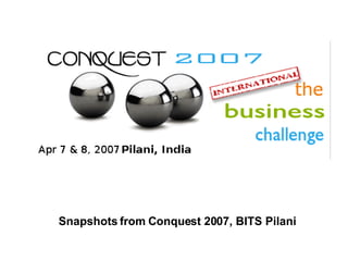 Snapshots from Conquest 2007, BITS Pilani 