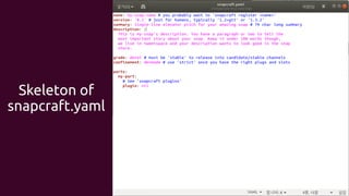 Skeleton of
snapcraft.yaml
 