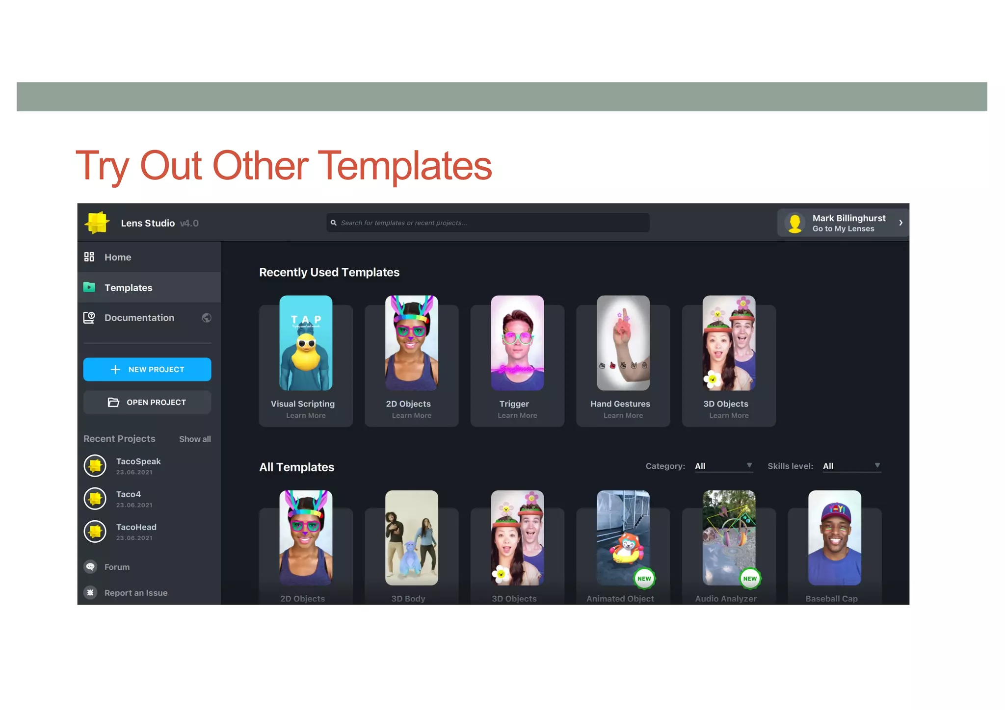 Try Out Other Templates
 