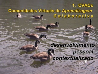CVACs  Comunidades Virtuais de  Aprendizagem  C o l a b o r a t i v a   desenvolvimento  pessoal  contextualizado   