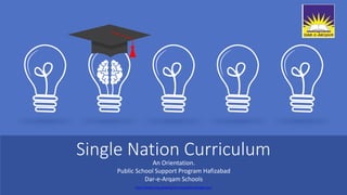 http://www.free-powerpoint-templates-design.com
Single Nation Curriculum
An Orientation.
Public School Support Program Hafizabad
Dar-e-Arqam Schools
 