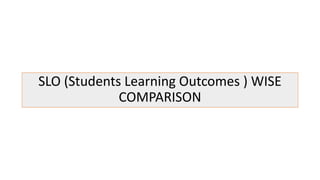 SLO (Students Learning Outcomes ) WISE
COMPARISON
 