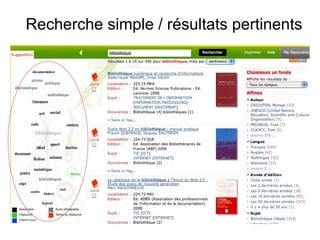 Recherche simple / résultats pertinents 