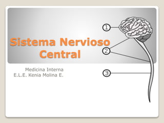 Sistema Nervioso
Central
Medicina Interna
E.L.E. Kenia Molina E.
 