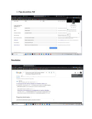 1.4 Tipo de archivo: Pdf
Resultados:
 