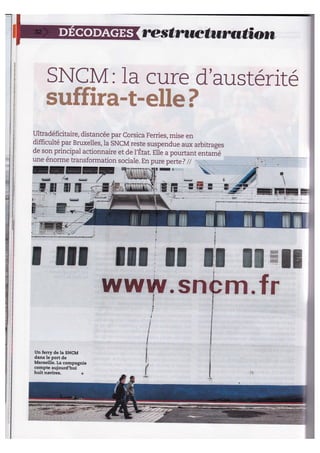 restruah,wufimù 
SINCM: la cure d'austérité 
suffflr&-t-elÏeP 
§ **§ æffi 
Un ferry de la SNGM 
dans le port de 
Marseille. La compagnie 
compte aujourd,hui 
huit navires. 4) 
WffiæWW 
rrÏ. f r 
îfifrfifrrtr. §n 1................ 
t 
: 
I 
I 
{ 
! 
I 
I 
ê. 
tI 
I 
ft 
, 
fi 
i 
t 
t: 
{ 
 