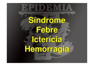 Síndrome
   Febre
  Icterícia
Hemorragia
   Baixe gratuitamente materiais sobre epidemiologia - http://epilibertas.blogspot.com