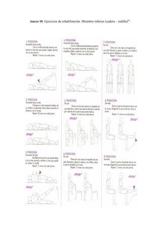 Anexo 10. Ejercicios de rehabilitación. Miembro inferior (cadera – rodilla)91
.
 