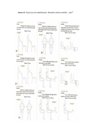 Anexo 11. Ejercicios de rehabilitación. Miembro inferior (tobillo – pie)91
.
 