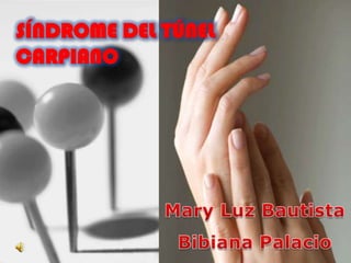 SÍNDROME DEL TÚNEL CARPIANO Mary Luz Bautista Bibiana Palacio 
