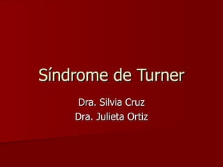 Síndrome de Turner Dra. Silvia Cruz Dra. Julieta Ortiz 