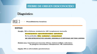 FIEBRE DE ORIGEN DESCONOCIDO
Diagnóstico:
 