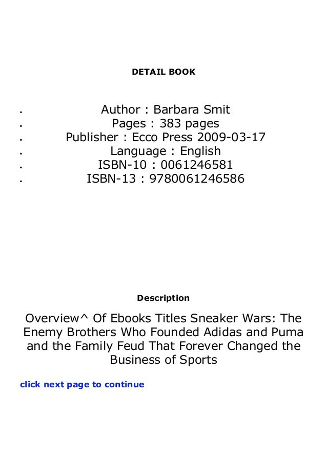 Overview^ Of Ebooks Titles Sneaker Wars 