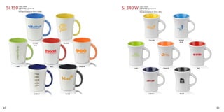 Si 150   (14oz / 420ml)
              Imprint area: 2”H x 2½“W
              Wraparound: 7½”
                                                                                 Si 340 W     (12oz / 355ml)
                                                                                              Imprint area: 1¾”H x 2½“W
                                                                                              Wraparound: 7½”
              Package & shipping wt. 36/ctn. 28.6lbs.                                         Package & shipping wt. 36/ctn. 36lbs.




                                                                                                             YELLOW                            OCEAN
                                                                                                                                                BLUE
                                     OCEAN                    YELLOW
                                      BLUE




          LIME                                          RED             ORANGE
                                                                                       LIME                                           ORANGE           RED




                                        COBALT                  BLACK                                       COBALT                             BLACK




47                                                                                                                                                           50
 