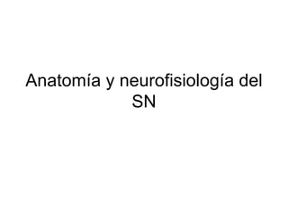 Anatomía y neurofisiología del
SN
 