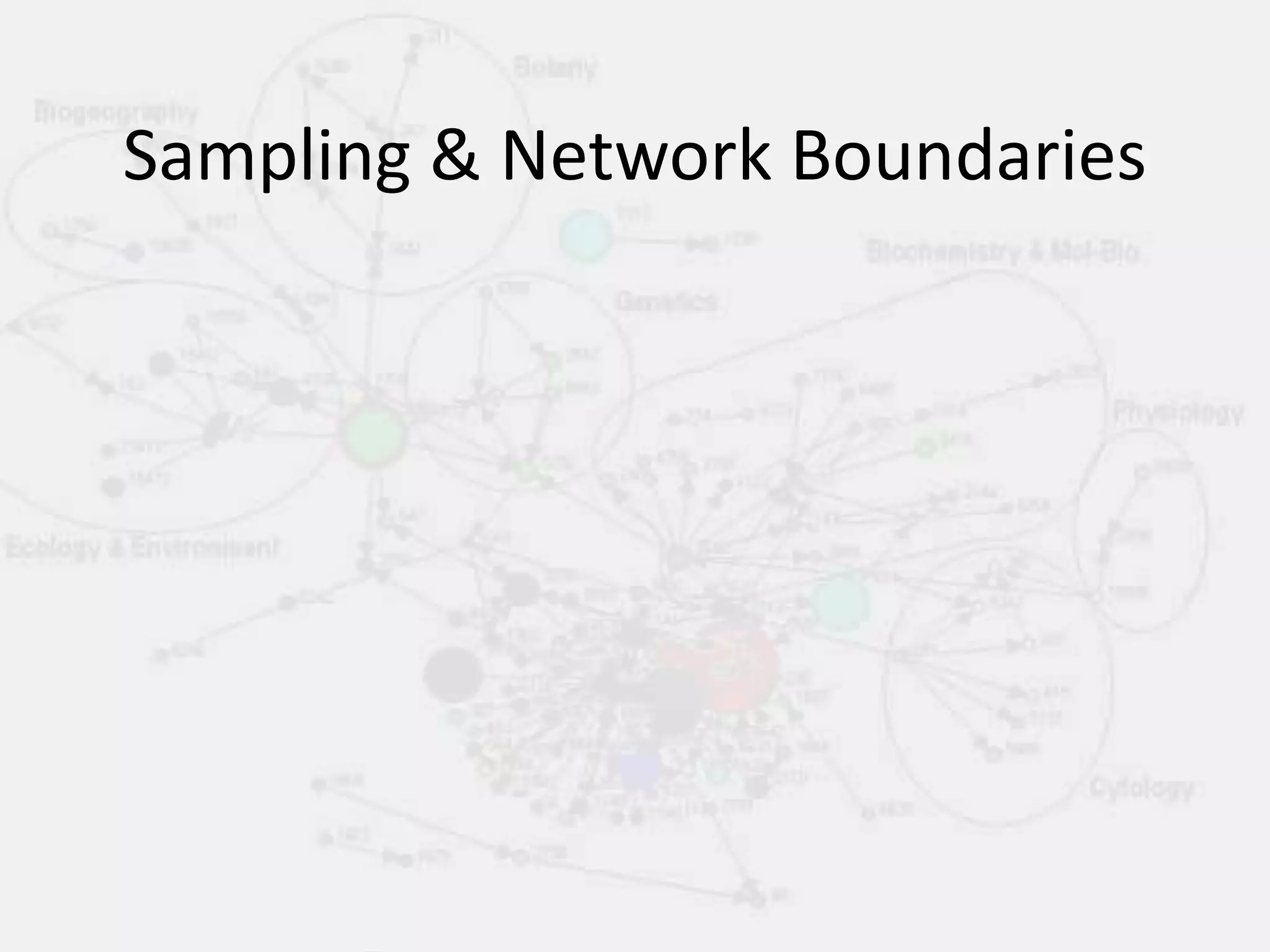 Sampling & Network Boundaries
 